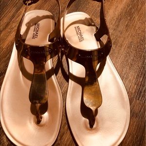 Michael Kors Rose gold jelly sandals